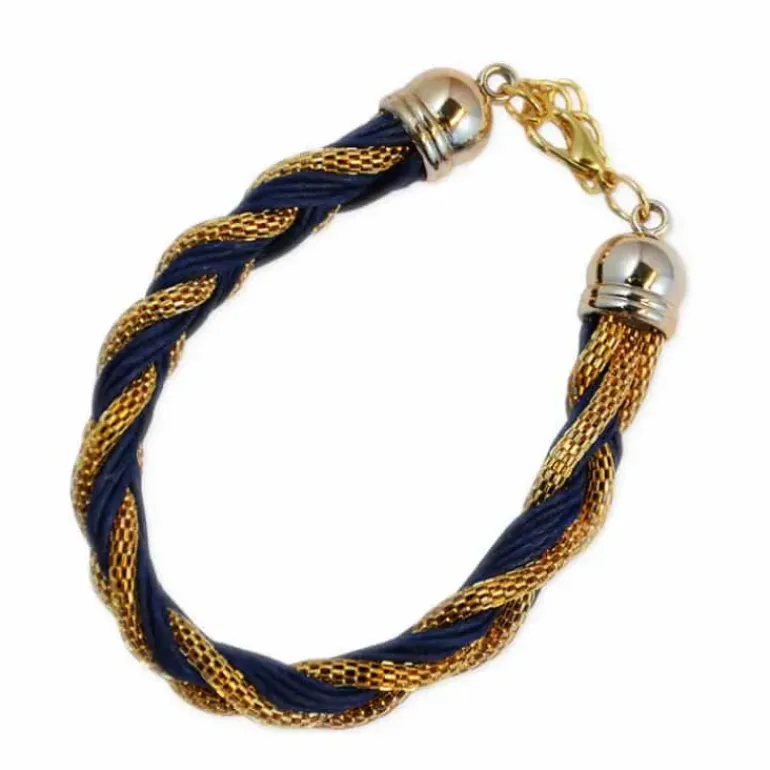 Armband Braided Gold Blue