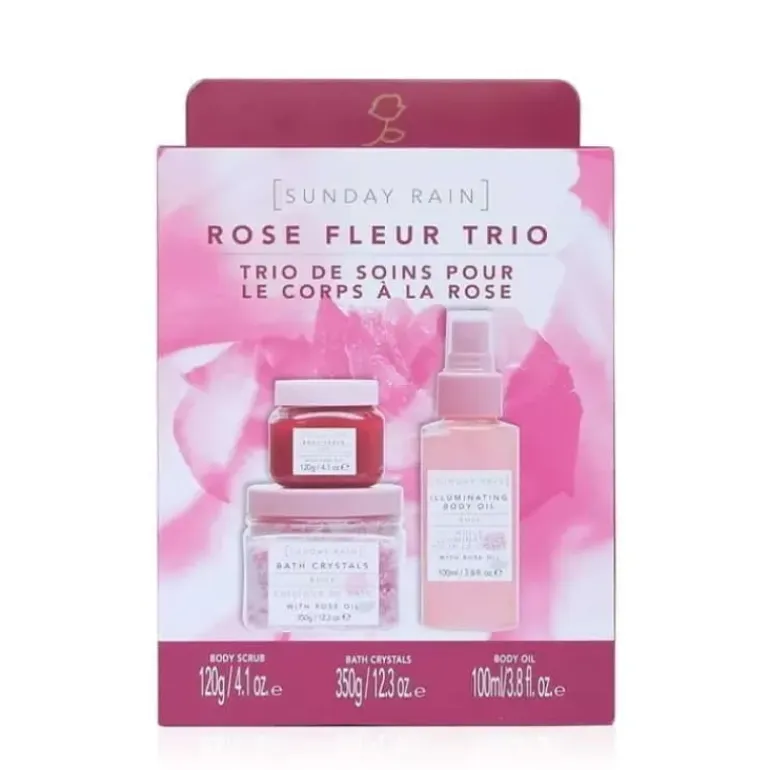 Giftset Sunday Rain Rose Fleur Bath Trio