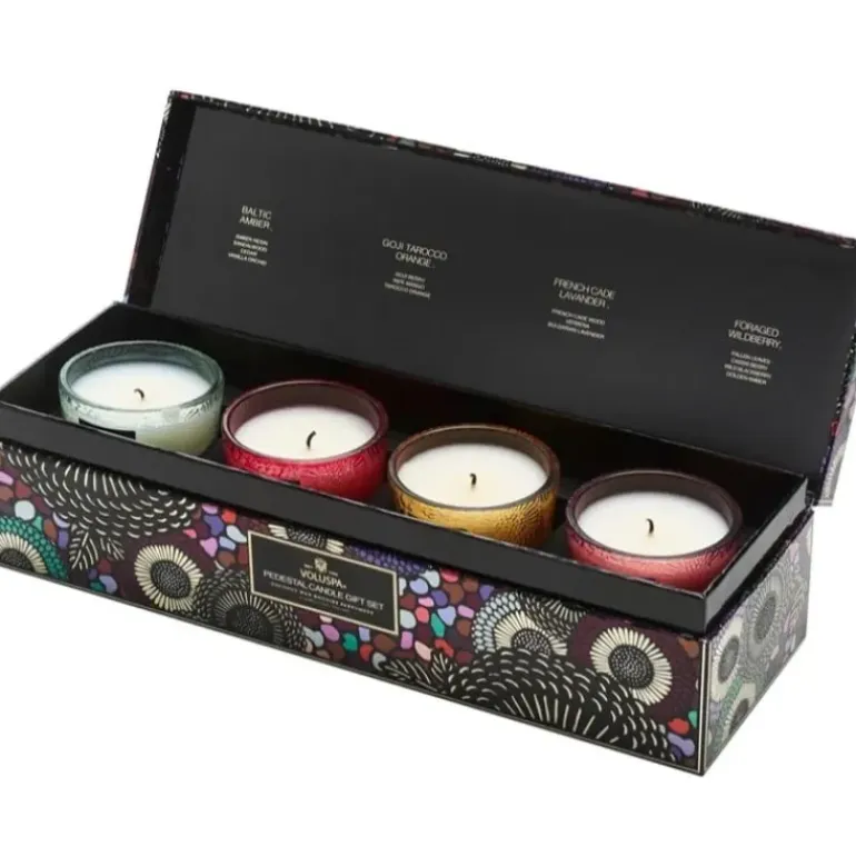 Giftset Voluspa 4 Petite Pedestal Candle Japonica 2024