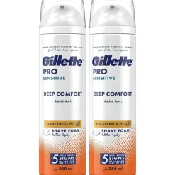 Gillette Pro Sensitive Deep Comfort Shave Foam 2x250ml