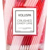 Voluspa Crushed Candy Cane Textured Glass Candle 184g