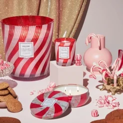 Voluspa Crushed Candy Cane 3-wick Tin Candle