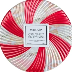 Voluspa Crushed Candy Cane 3-wick Tin Candle