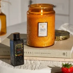 Voluspa Large Embossed Glass Jar Baltic Amber 510g