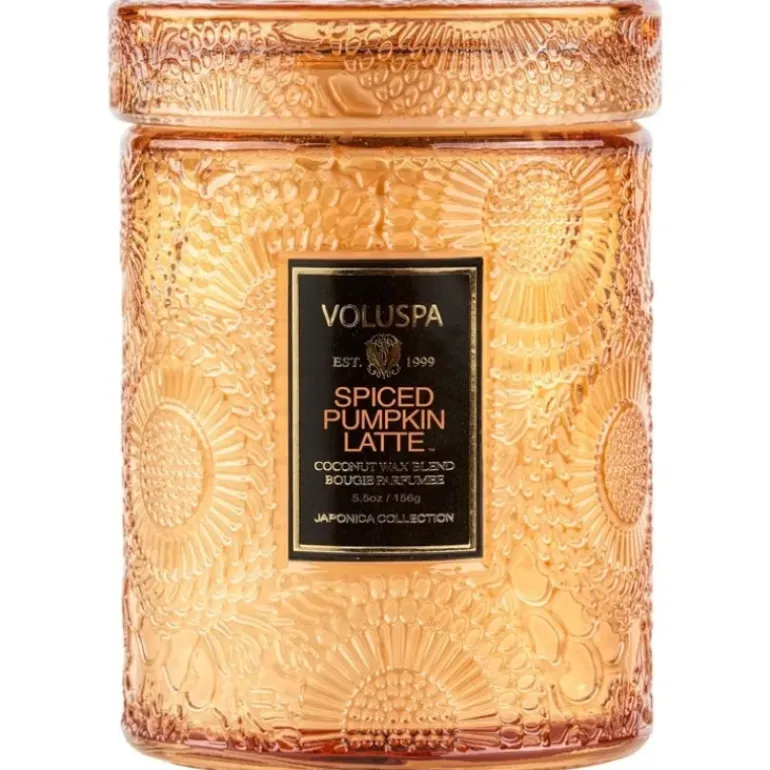 Voluspa Mini Glass Jar Candle With Lid Spiced Pumpkin Latte 156g