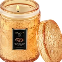 Voluspa Mini Glass Jar Candle With Lid Spiced Pumpkin Latte 156g