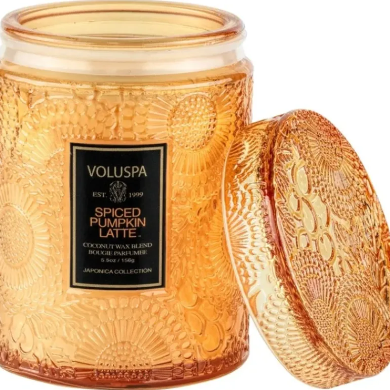 Voluspa Mini Glass Jar Candle With Lid Spiced Pumpkin Latte 156g