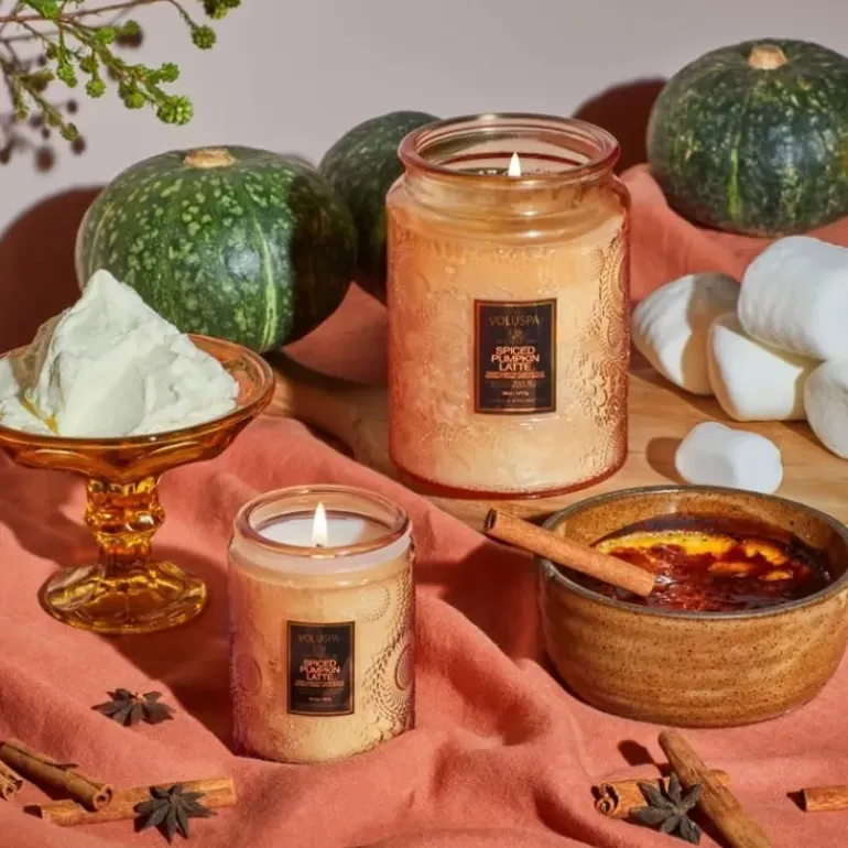 Voluspa Mini Glass Jar Candle With Lid Spiced Pumpkin Latte 156g
