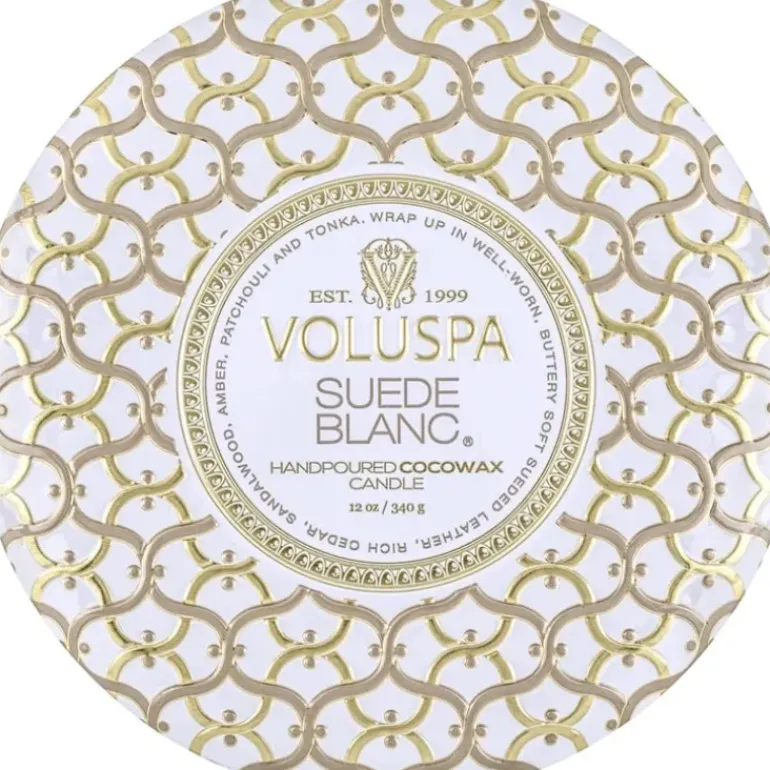 Voluspa 3-Wick Candle Decorative Tin Ambre Lumiere 340g