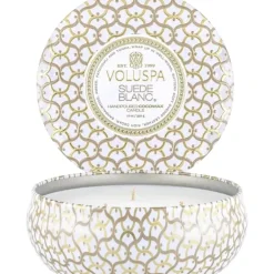 Voluspa 3-Wick Candle Decorative Tin Ambre Lumiere 340g