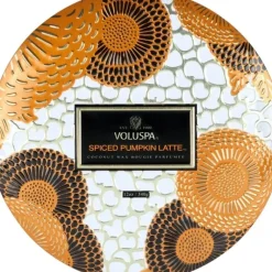 Voluspa 3-Wick Decorative Tin Candle Spiced Pumpkin Latte 340g